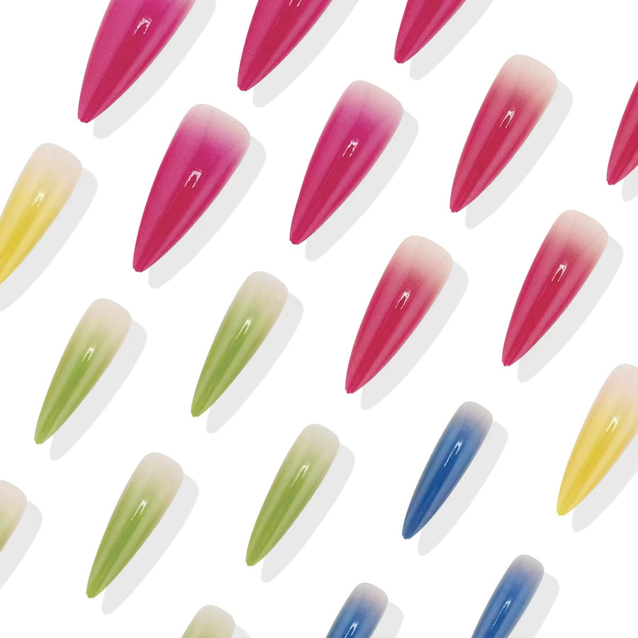 Spicy Girl's Press On Nails, Regenbogen Farbverlauf, Glänzend, Kinder - Bild 2