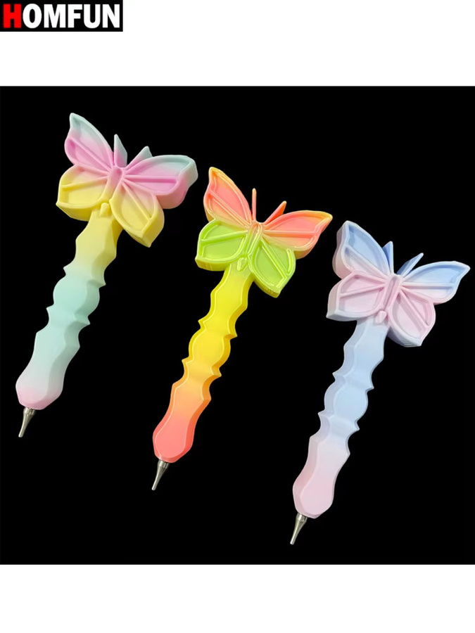 HOMFUN 3D-Druck Schmetterling Diamant Malerei Stift mit multifunktionalen Metall-Tipps für Stickerei und Punkt Bohrer in Multicolour - Bild 4