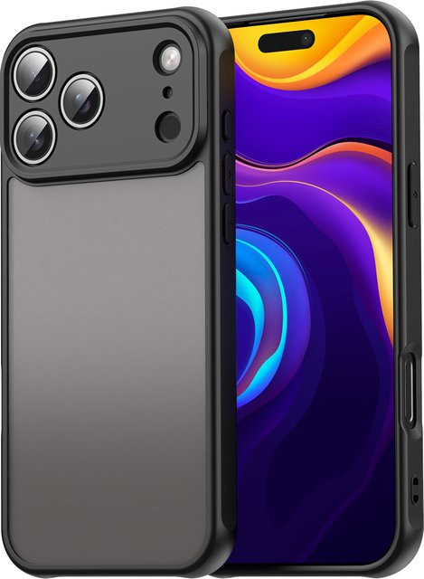 Stoßfeste Silikon Handyhülle für Apple iPhone 17 16 15 14 13 12 11 Pro Max Plus in Schwarz und Lila - Bild 1