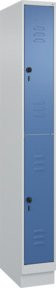 C+P Doppelstock-Spind Classic PLUS mit Sockel, 1 Abteil, Farbe Fernblau RAL 5023, H x B x T: 195 x 25 x 50 cm - Bild 1