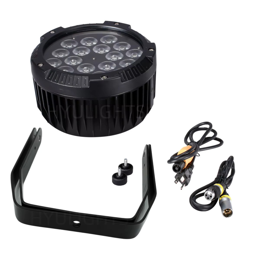 2 Stück HYULIGHTS LED-PAR-Scheinwerfer IP65 Wasserdicht RGBWA UV 6in1 DMX512 Outdoor Bühneneffekt aus Aluminium in Schwarz - Bild 2