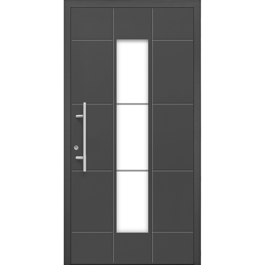 Splendoor Aluminium Sicherheitshaustür Moderno RC3 M350 Premium in Anthrazit mit Glaseinsatz, B/H: 110 x 210 cm, Anschlag Links - Bild 2