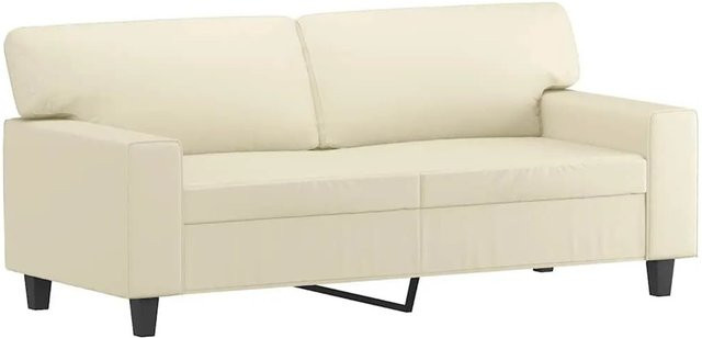 vidaXL 2-Sitzer-Sofa in Creme/Beige mit Kunstleder und Metallrahmen - Bild 1