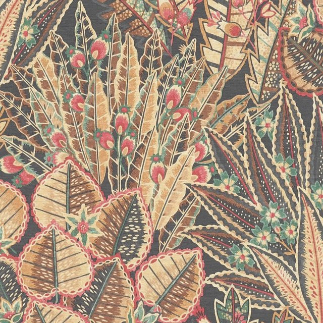 PROFHOME Blumen Tapete Floral Art Nouveau Matt in Braun Rot Schwarz Beige, Breite: 0,53 m, Länge: 10,05 m - Bild 1
