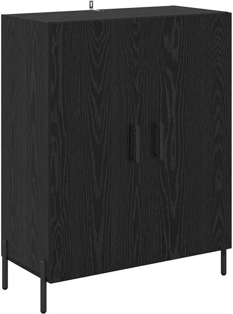 vidaXL Sideboard in Schwarz und Eichen-Optik mit modernem Design, B/T/H: 69,5 x 34 x 90 cm - Bild 1