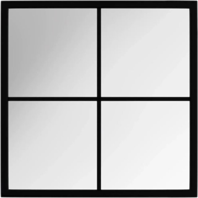 vidaXL Wandspiegel Schwarz aus Metall und Glas, B/H: 40 x 40 cm - Bild 1