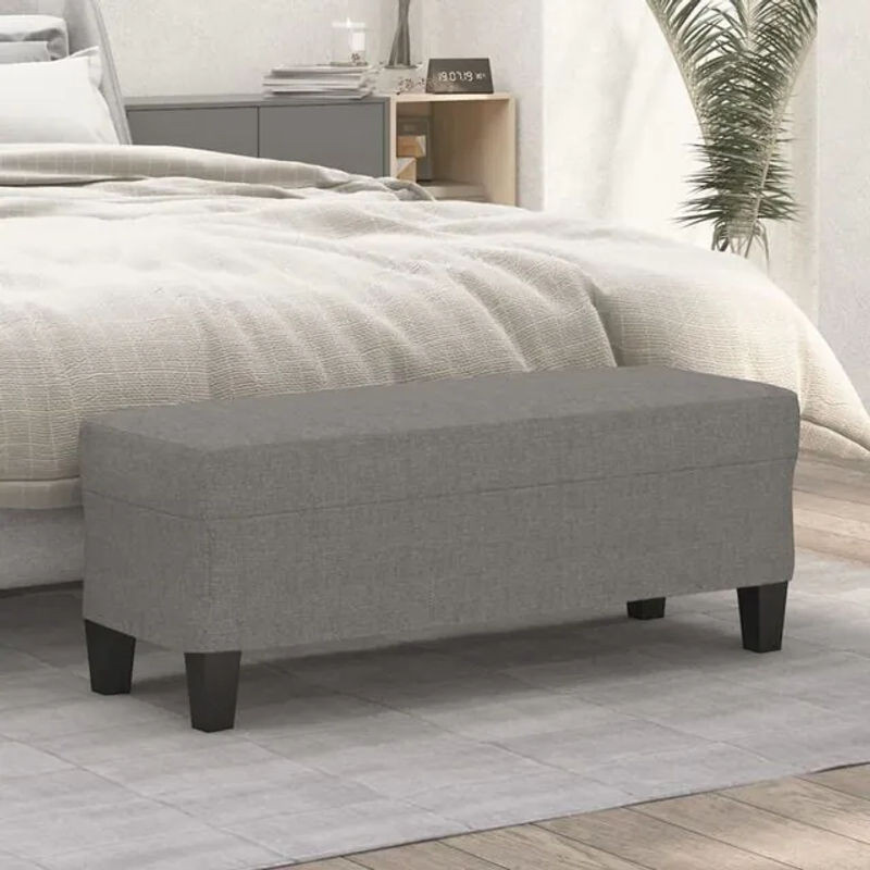 Moderne Sitzbank aus Stoff von vidaxl in Anthrazit, B/T/H: 100 x 35 x 41 cm - Bild 1