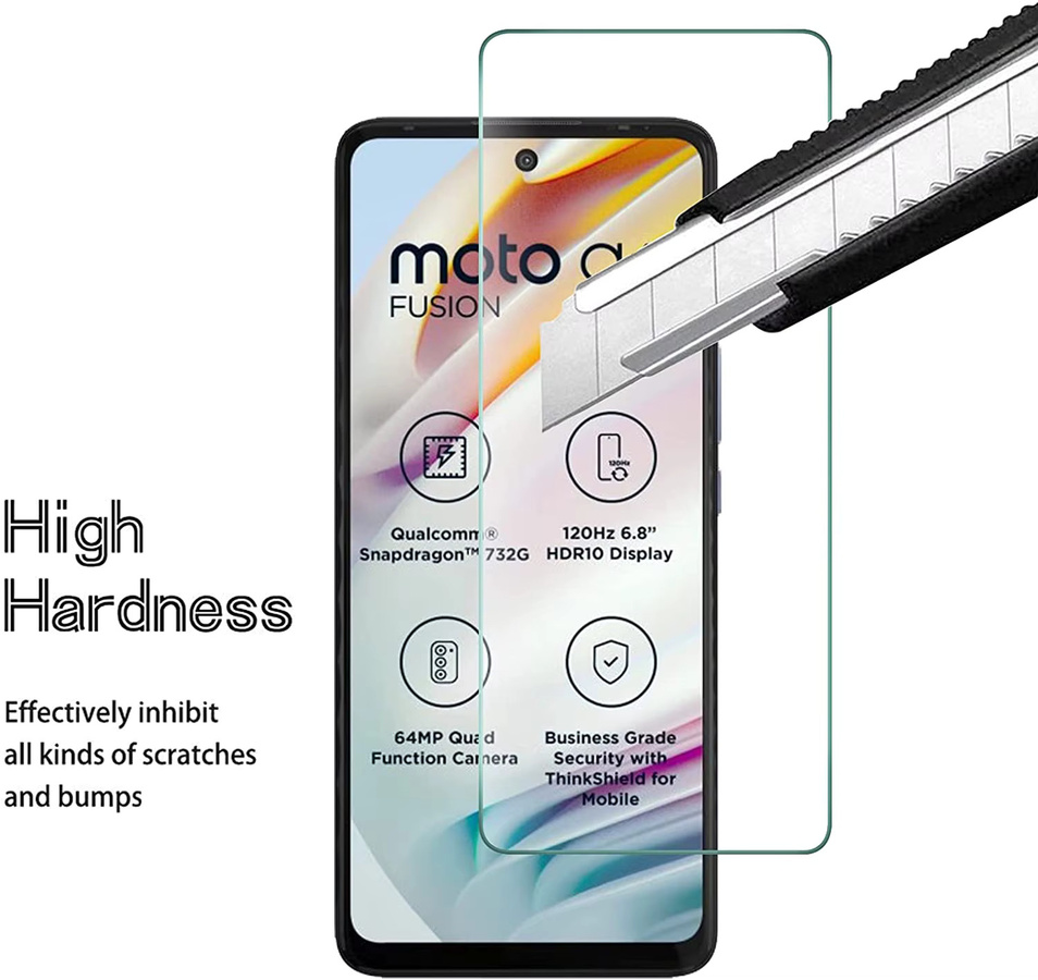 3er-Pack Displayschutzfolie aus gehärtetem Glas für Motorola Moto G60, G60S und G40 Fusion 5G Plus, transparent - Bild 2