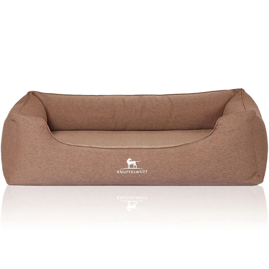 Knuffelwuff Hundebett Leano Orthopädisch aus Velours in Hellbraun mit Memory Foam und abnehmbarem Bezug, Größe XXXL, B: 155 cm, T: 105 cm - Bild 2