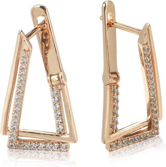 Kinel Jewelry Ohrringe, Dreieck, Roségold, Zirkonia, Damen - Bild 1
