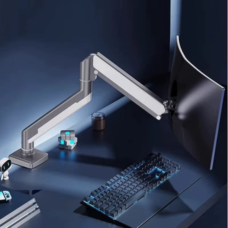 BEISHI TV-Monitor-Halterung mit Gasfeder in Silber für 13–32 Zoll Bildschirme, verstellbarer Einzel-Monitorständer mit VESA 75/100 mm - Bild 3