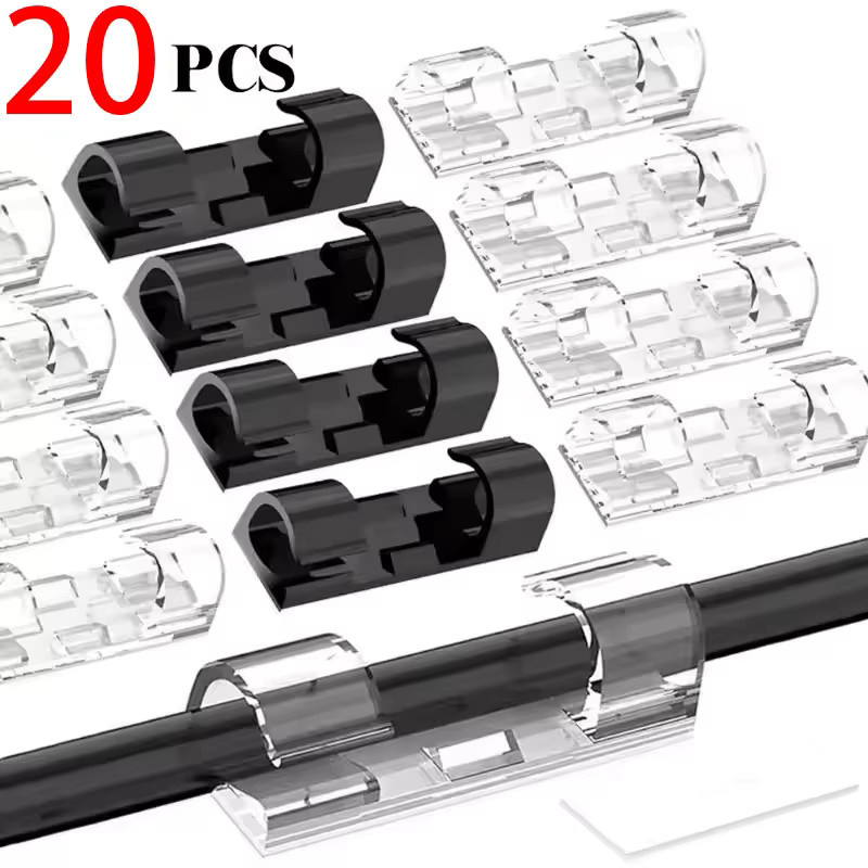 20 Stück Selbstklebende Kabel Clips von Mrgabwte in Weiß zur Kabelorganisation für Schreibtisch, Büro, Auto und Zuhause - Bild 5