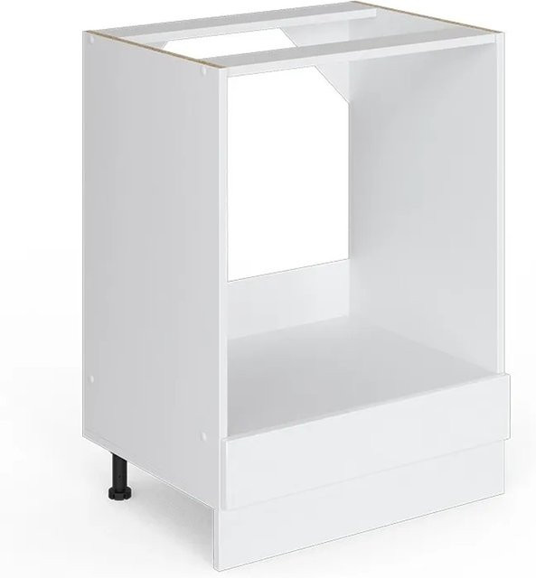 Vicco Herdbauschrank R-Line Weiß Hochglanz und Eiche, Breite: 60 cm, Höhe: 81,6 cm, Tiefe: 60 cm - Bild 1
