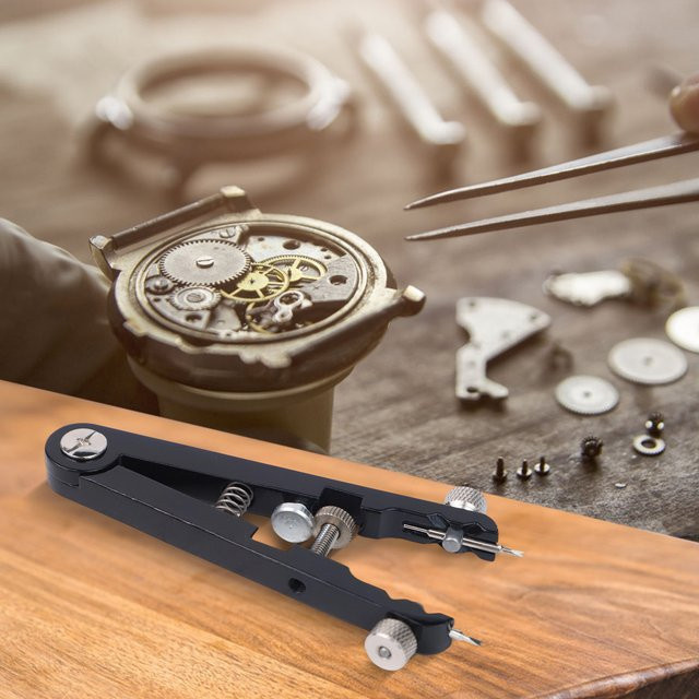 Werkzeugset zur Uhrenwartung in Silber mit Federstegzange und verstellbarer Uhrenzange für den Armbandwechsel - Bild 1