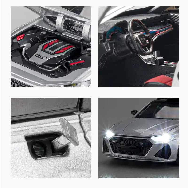 MINI AUTO RS6 Travel Edition, Spielzeugauto, 1:24, Metall, mit Sound und Licht, Pullback - Bild 4