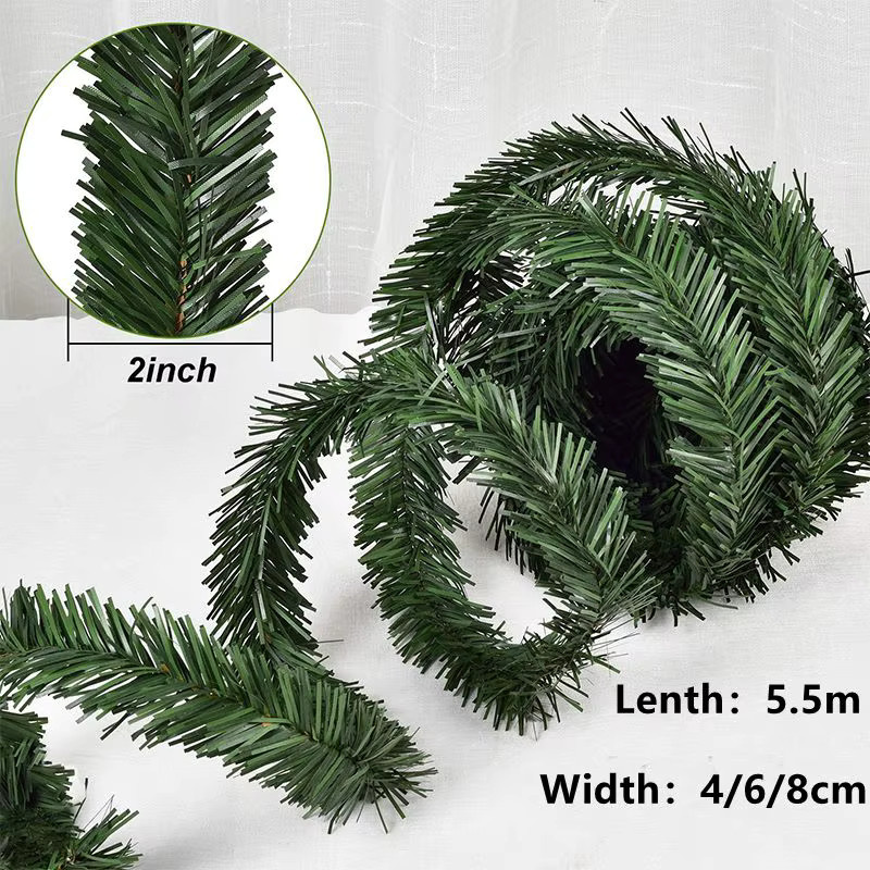 Grüne künstliche Weihnachtsgirlande als dekorativer Kranz aus Kunststoff für deine Weihnachtsdekoration und Party-DIY-Projekte - Bild 5