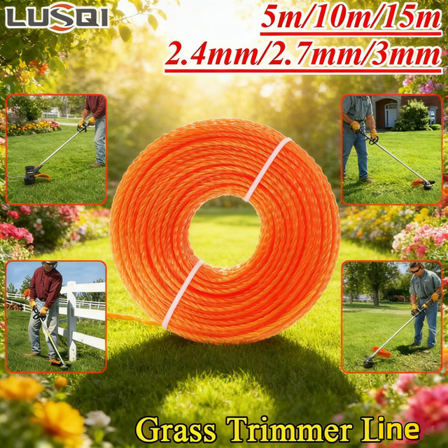 LUSQI Hochleistungs-Nylon-Spiralfaden für Rasentrimmer und Freischneider in Orange - Bild 1