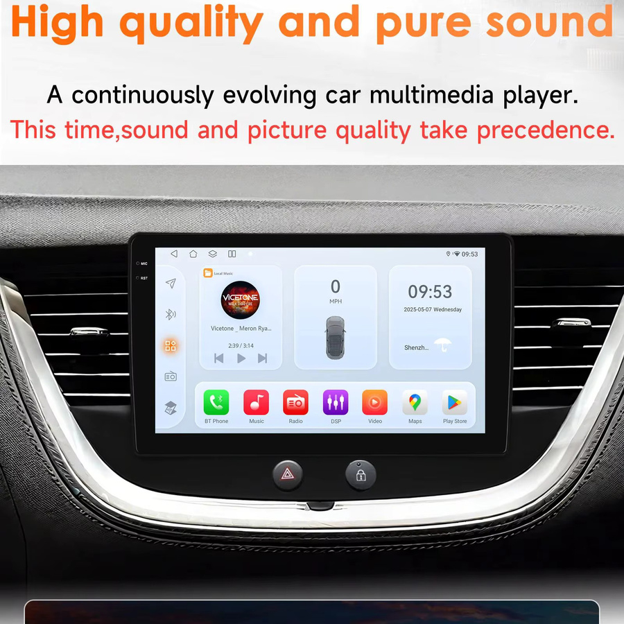 Hizpo Android 14 Autoradio mit Carplay und GPS für Opel Grandland X und Crossland X 2016-2020, Snapdragon 6115 Multimedia System in Schwarz - Bild 4