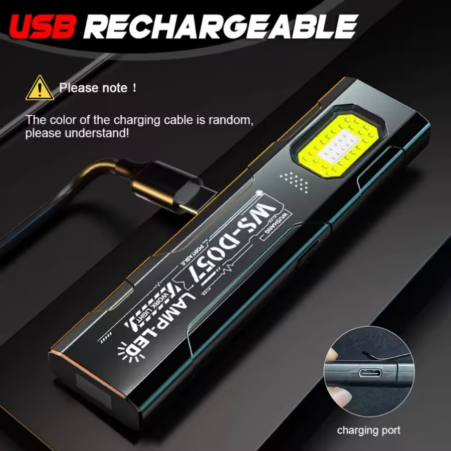NEWBIRTH LED-COB Schlüsselanhänger-Taschenlampe in Schwarz mit Magnet und USB-Wiederaufladung - Bild 2