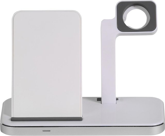 Vivanco 2in1 Wireless Fast Charger Qi-Ladegerät mit USB-C in Weiß - Bild 1
