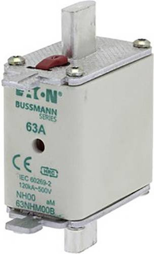 Eaton NH-Sicherung 63A 500V Sicherungsgröße 00, 3 Stück, Weiß - Bild 1