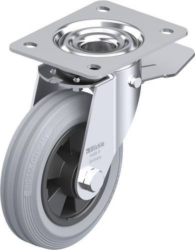 Blickle Lenkrolle LE-VPP 150R-ST-SG mit Feststeller in Grau und Schwarz, Rad-Durchmesser: 15 cm, Tragfähigkeit: 135 kg - Bild 1