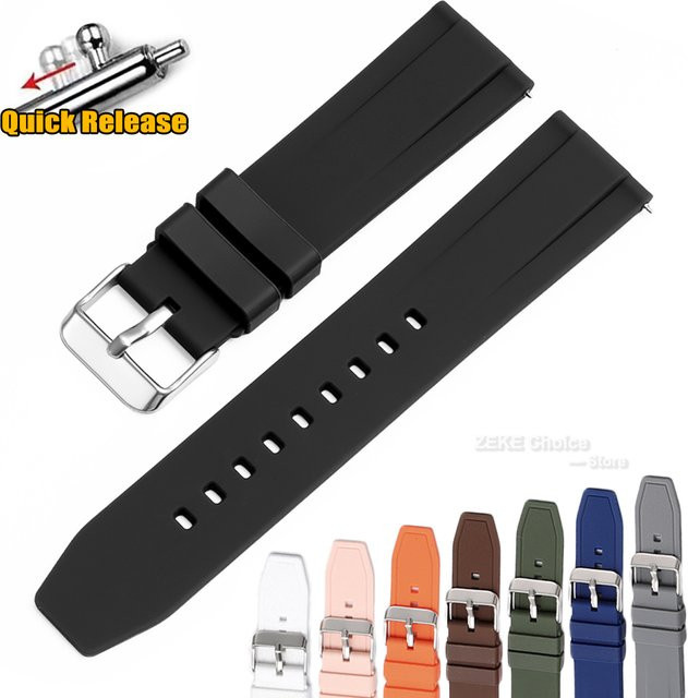 crazyband Uhrenarmband Silikon, Schwarz, Unisex, 20 mm, 22 mm - Bild 1