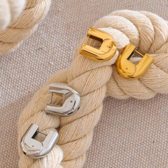 amofa Creolen, Edelstahl, Gold, Damen - Bild 1