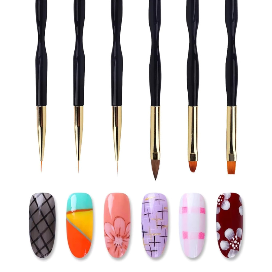 LULAA Nail-Art-Pinsel-Set, Nageldesign-Pinsel, Nagelstaubpinsel, doppelseitiger Nagelpunkt-Pinsel - Bild 2