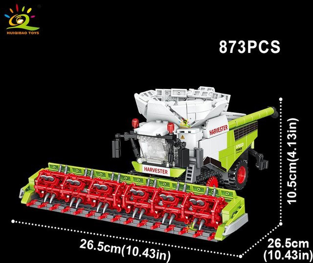 HUIQIBAO MOC Landwirt LKW Bausteine, Traktor, Grubber, Mähdrescher, Fahrzeuge, ab 14 Jahren - Bild 1