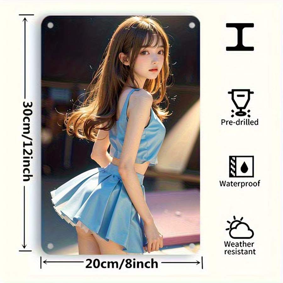CIFBUY Retro Anime Blechschild Vintage Metall Wanddekoration Mehrfarbig B: 30,48 cm, H: 20,32 cm - Bild 4
