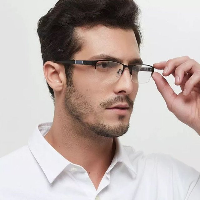 Lesebrille Unisex, Halbrahmen, rectangular, black - Bild 1