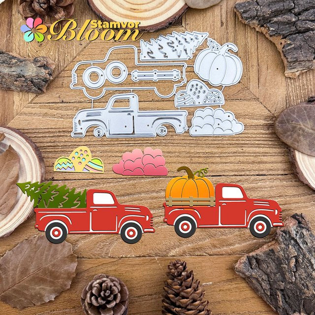 Silberne Metall Stanzformen LKW für Scrapbooking und dekorative Prägung - Bild 1