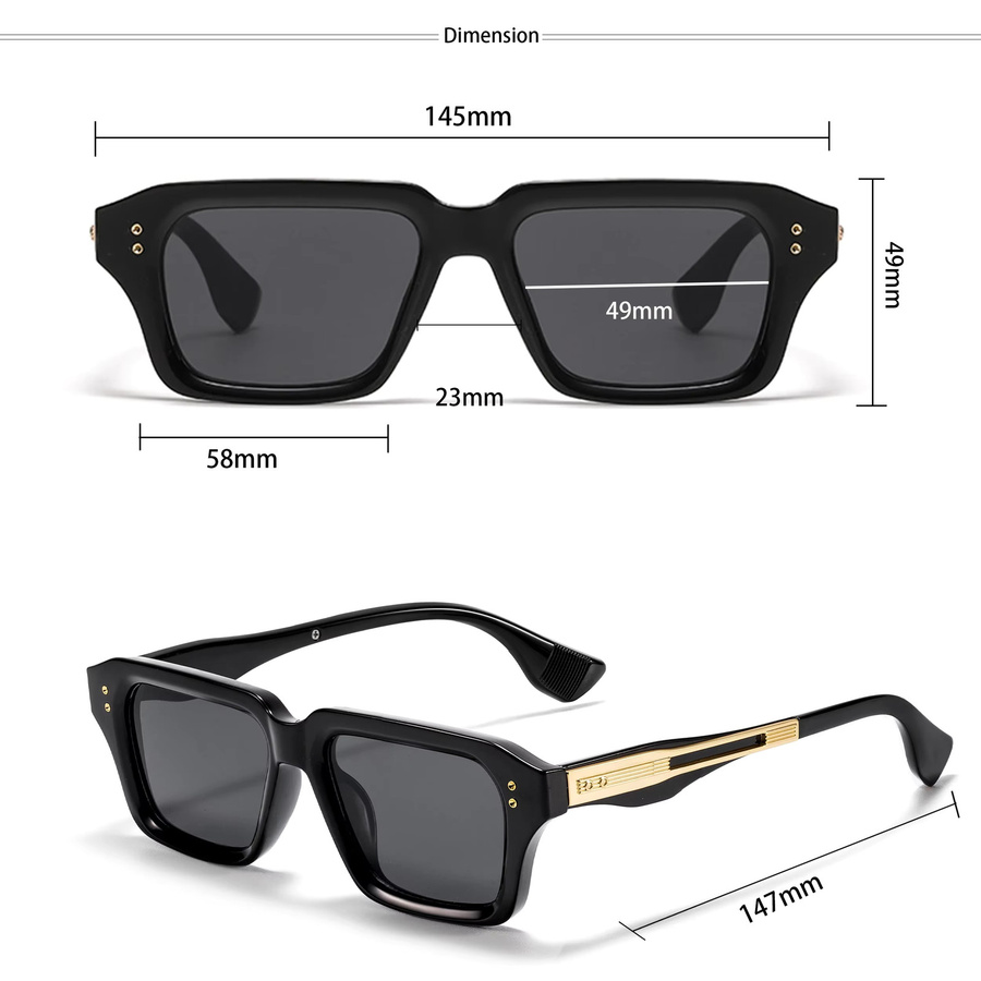 HBK Sonnenbrille, Unisex, Vollrand, quadratisch, Schwarz, Kunststoff - Bild 3