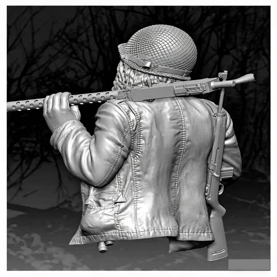 GK Amerikanischer Maschinengewehrschütze, Resin-Soldatenmodell, Grau - Bild 3