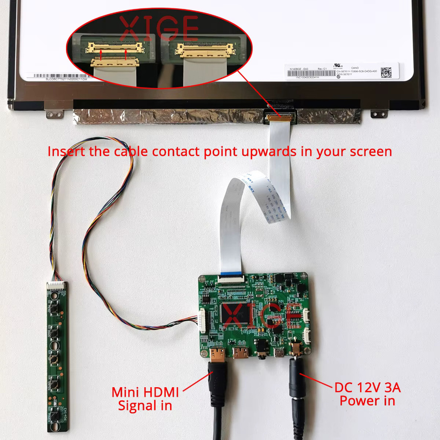 Matrix-Controller-Board DIY-Kit für LP133WF1 LP133WF2 LP133WF7 LP133WF4 Laptop-Displays mit 1920x1080 Auflösung, 2 Mini-HDMI und EDP-30 Pin, Farbe: Grün - Bild 3