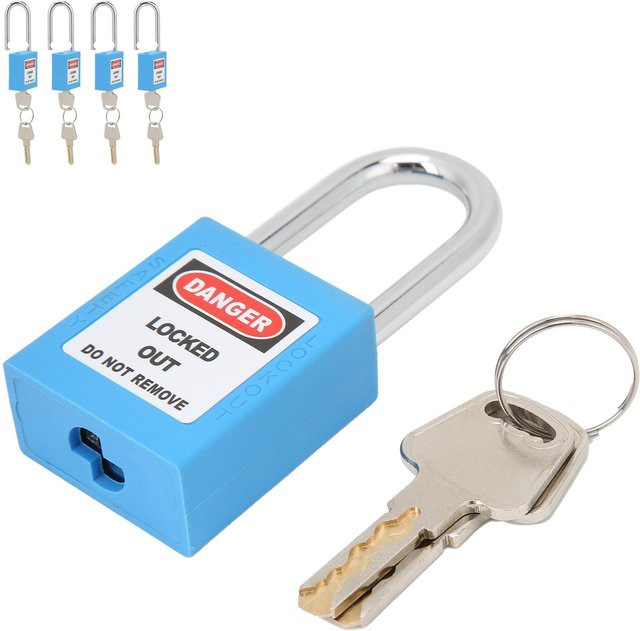 GoolRC 5er Set Sicherheitsvorhängeschlösser mit 1,5 Zoll Stahlträger und Schlüsseln, Blau - Bild 1