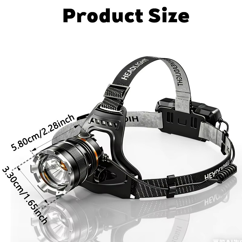 Heinast XHP90 Stirnlampe in Schwarz, wiederaufladbare LED Stirnlampe mit 1000 lm, wasserdicht und mit Bewegungssensor für Camping und Outdoor - Bild 2