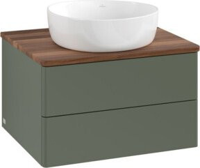 V&B Waschtischunterschrank Antao ohne Frontstruktur in Grau-Grün lackiert, B/T/H: 60 x 36 x 50 cm - Bild 1