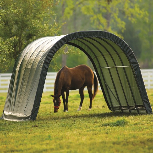 Shelter Logic Weidezelt Run-In-Shed Weideunterstand, Farbe: Grün, B/T/H: 610 x 370 x 250 cm - Bild 1