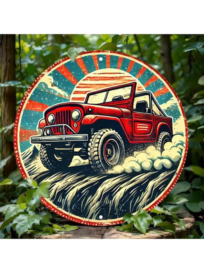 HELLOYOUNG Vintage-Metallschild aus Aluminium für Geländefahrzeuge zur Wanddekoration - Bild 6