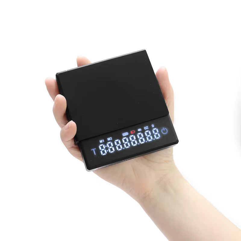 AliKisscafe Digitale Küchenkaffeewaage mit Timer und Digitalanzeige in Schwarz, hochpräzise Elektronische Messwaage mit 0,1 g Genauigkeit für Barista-Zubehör - Bild 4