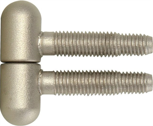 SFS Einbohrband 3-fach Türband mit Rundkopf aus Stahl, vernickelt in Matt Silber, Durchmesser: 13 mm - Bild 1