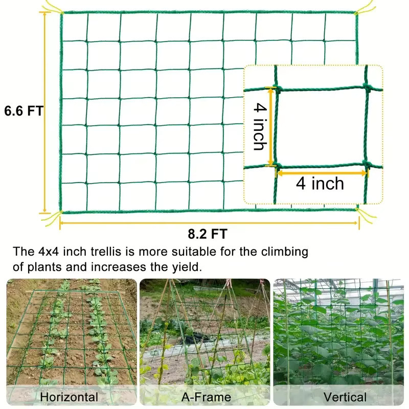 Grünes Pflanzenkletternetz aus Nylon für Gemüse und Obst, Heavy Duty Spaliernetz für Gurken, Tomaten und Trauben - Bild 4