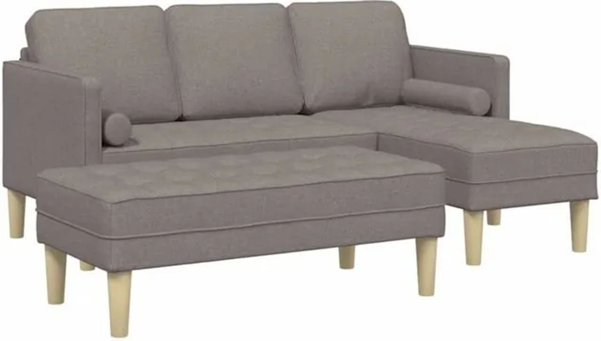 vidaXL Sofa Set 2-teilig in Taupe meliert, modern und minimalistisch, Stoff, B/T/H: 173 x 131 x 67 cm - Bild 1