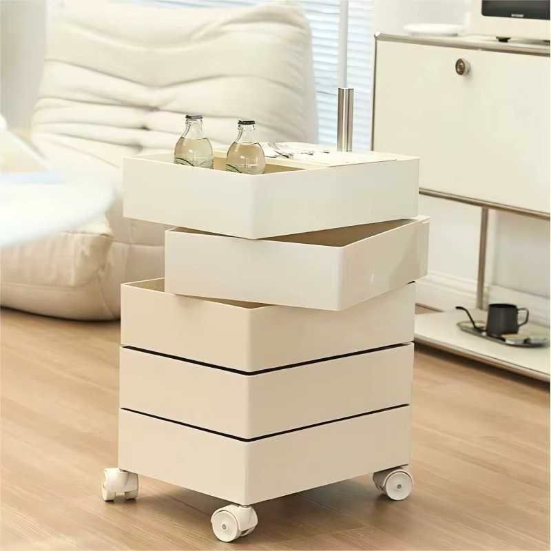 LIUSHADUOLA Drehbarer Aufbewahrungsschrank in Grün mit Rollen für Schlafzimmer und Wohnzimmer - Bild 2