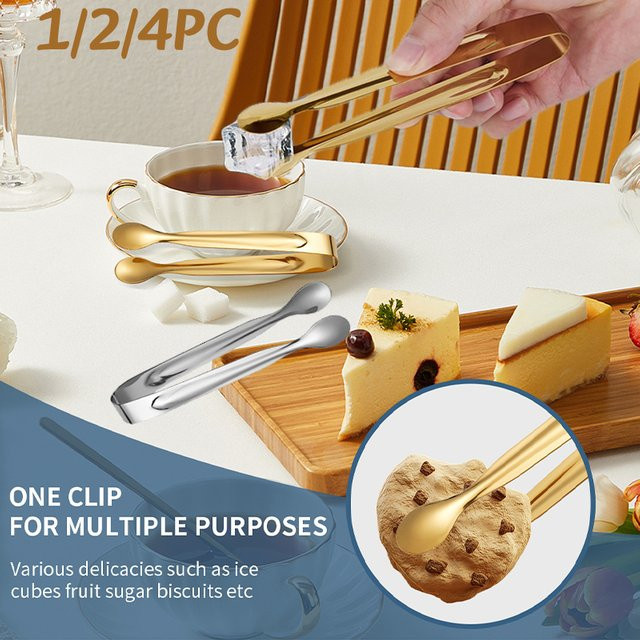 YOCITY Edelstahl Lebensmittelzange für Eis, Zucker und Kaffee in Silber oder Gold - Bild 1