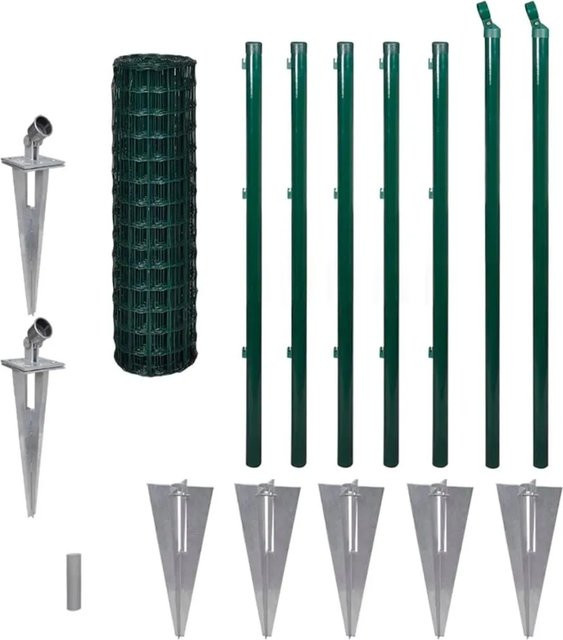 vidaXL Maschendrahtzaun aus Stahl, PVC-beschichtet, Grün, Höhe: 1,8 m, Länge: 10 m - Bild 1