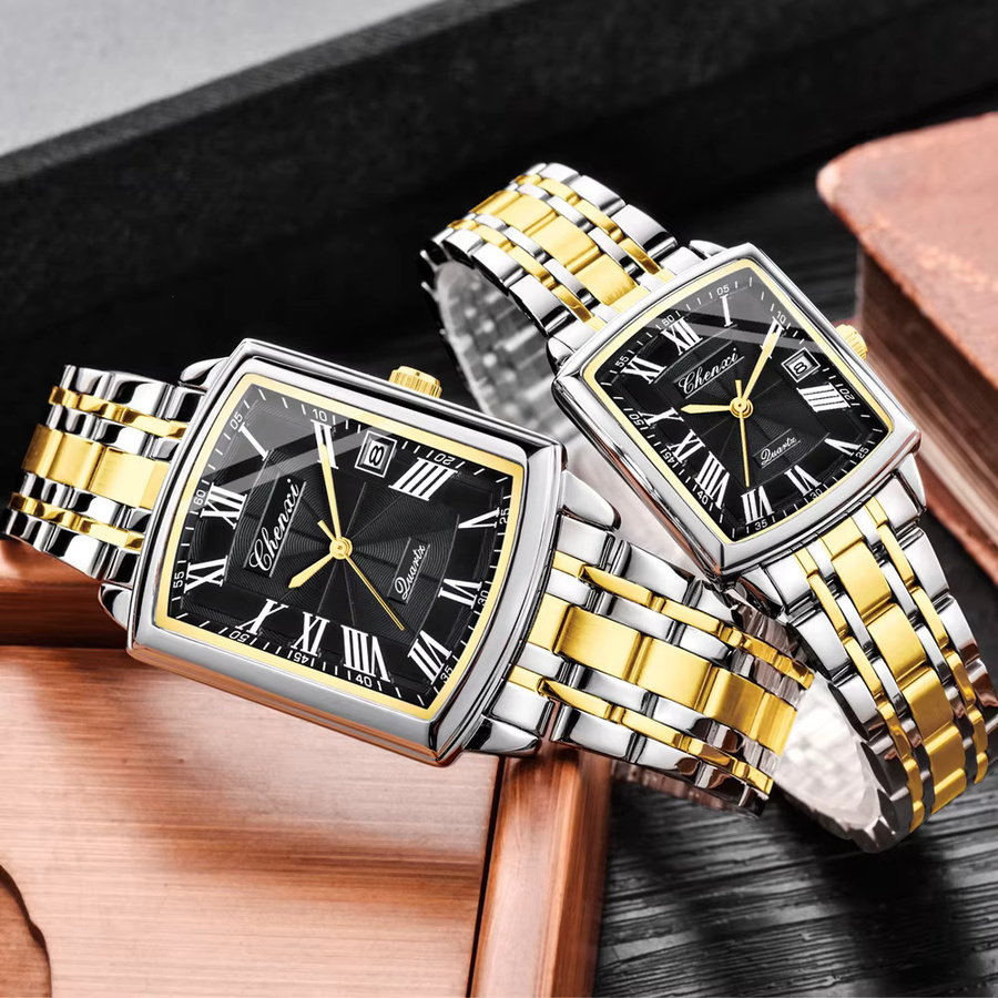 CHENXI Armbanduhr Edelstahl, Quarz, Gold, Herren - Bild 3