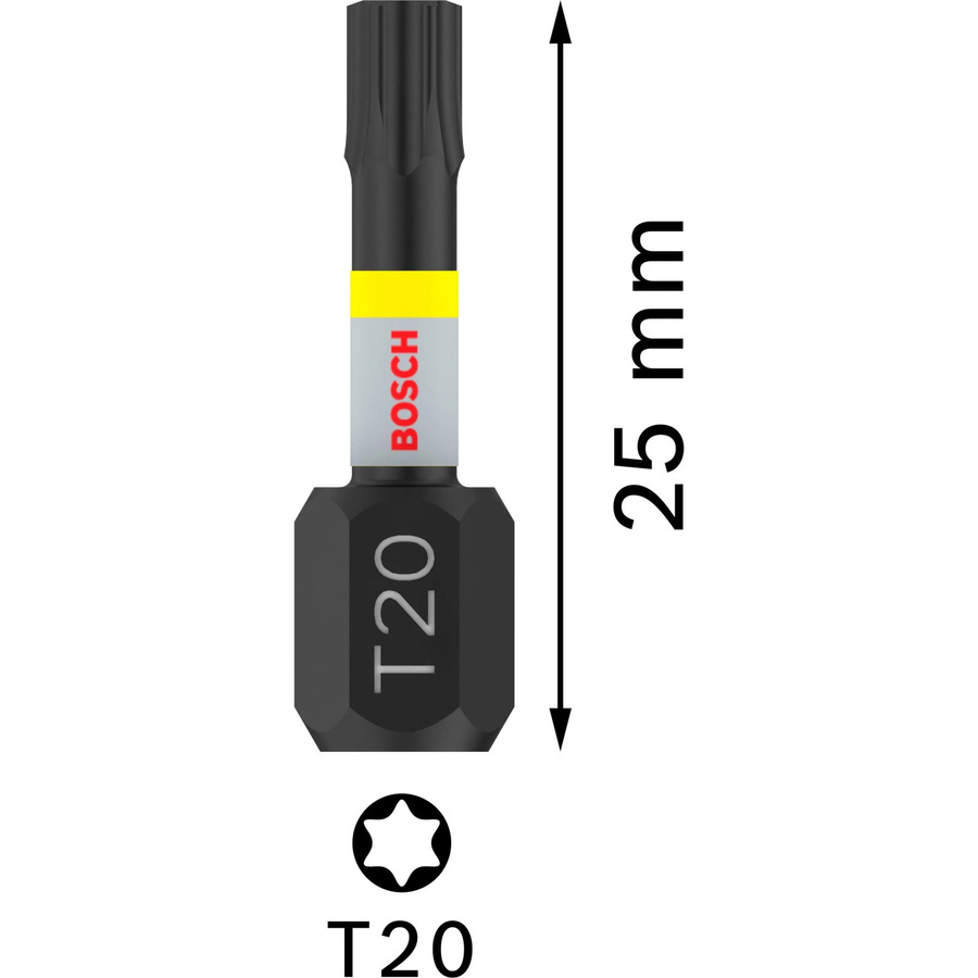 Bosch Impact Control Schrauberbits T20 T-Profil 2-teilig schwarz aus Stahl - Bild 3